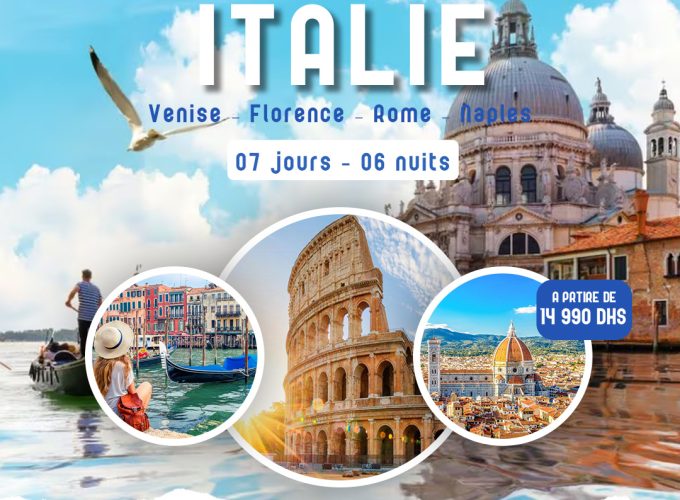 Voyage au cœur de l’Italie – 7 jours / 6 nuits -Venise – Florence – Rome – Naples