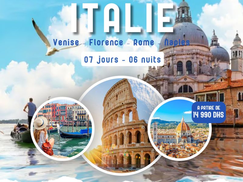 Voyage au cœur de l’Italie – 7 jours / 6 nuits -Venise – Florence – Rome – Naples