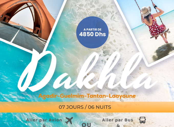 TOUR DAKHLA – Aller par Avion & Retour par Bus (07J/06N)