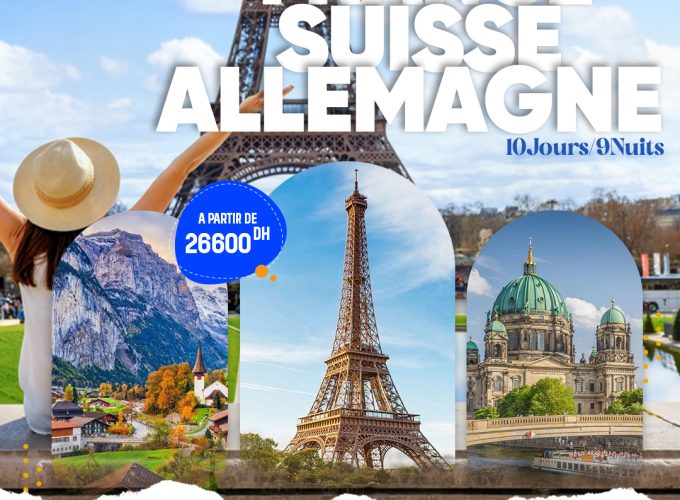 Voyage France, Suisse, Allemagne et Luxembourg – 10 Jours / 9 Nuits